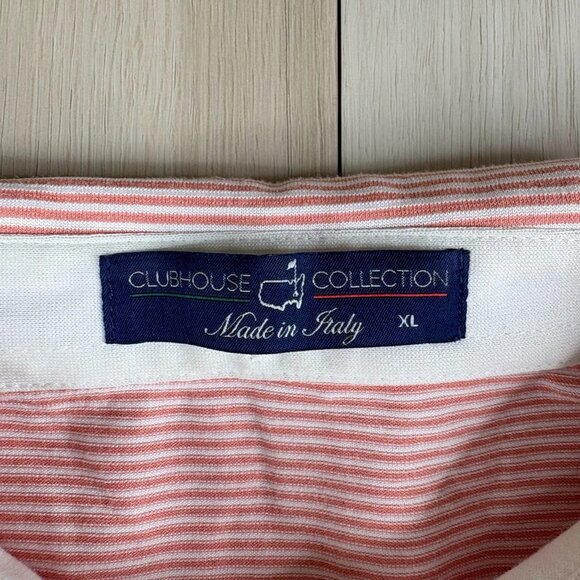 Clubhouse Collection Mens Pink Striped Print Performance Golf Polo Shirts Sz XL - Picture 3 of 12